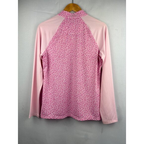 Sport Haley Womens Pink Leopard Print Long Sleeve Top Medium - Picture 4 of 4